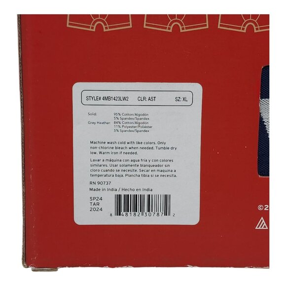 Levis Mens Boxer Briefs 4 Pack Cotton Stretch XL Navy & Gray Tag Free - Picture 4 of 6